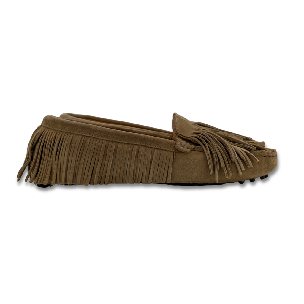 Fringe Driver in Karamel Suede