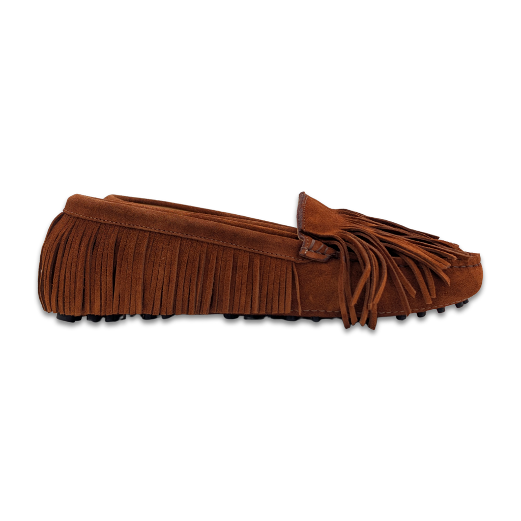 Fringe Driver in Dark Orange Suede