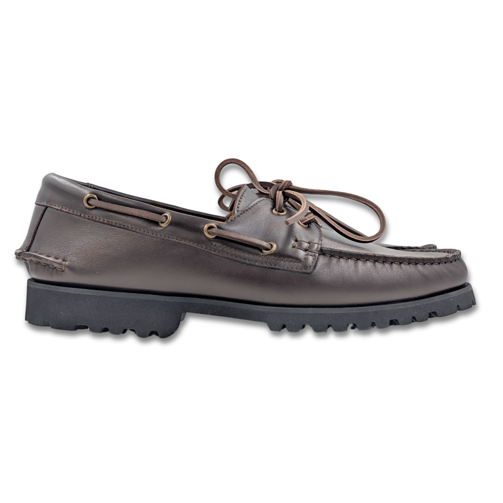 Mr. Boaty in Wine Leather with a Micro EVA Commando Sole