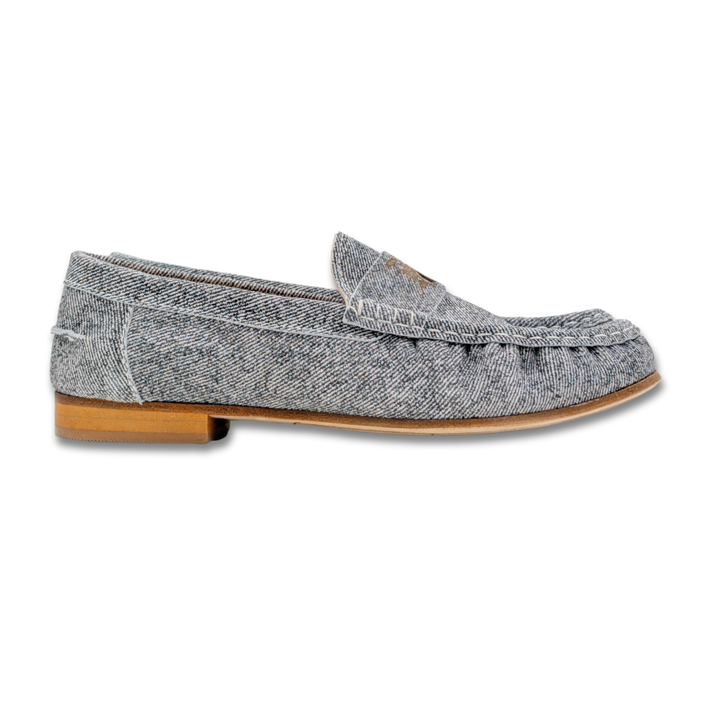 Penny in Grey Suede Denim Look