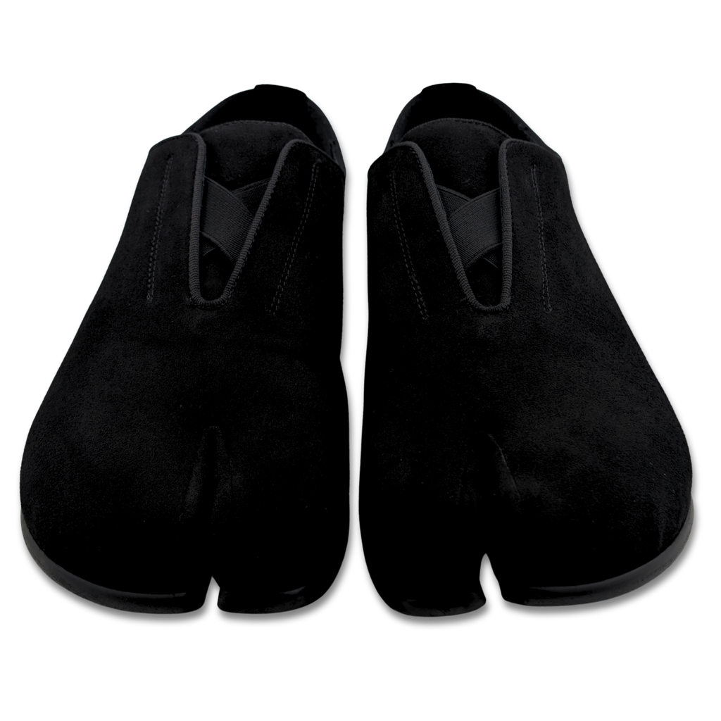 YU BE Black Suede Elastic Slip