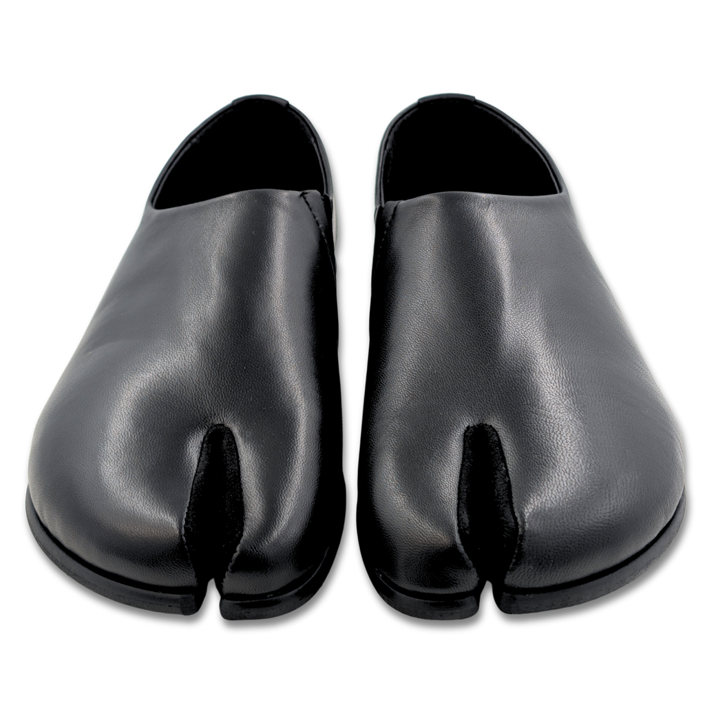 YU BE Black Leather Slip