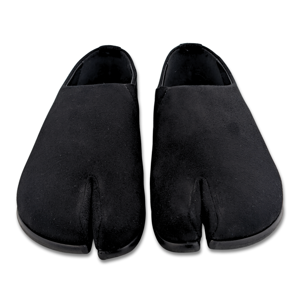 YU BE Black Suede Elastic Slip