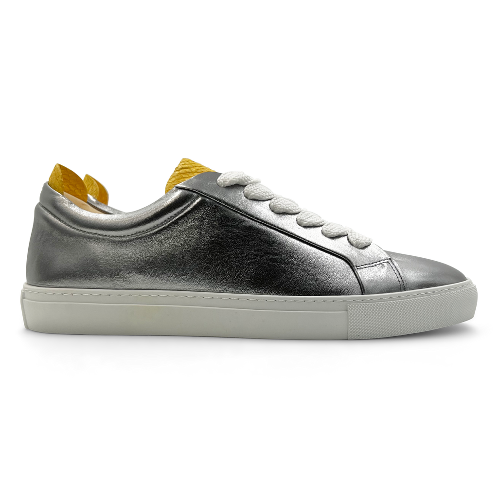 Lennon Sneaker in Silver with Yellow Details