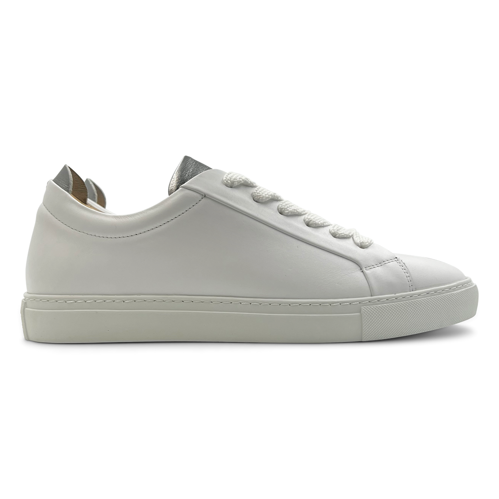 Lennon Sneaker in White/Silver